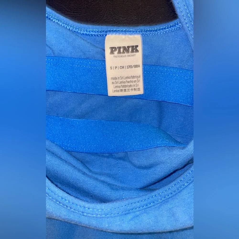 PINK Victoria's Secret Blue Camisole with Pink Dog Logo - Picture 2 of 3